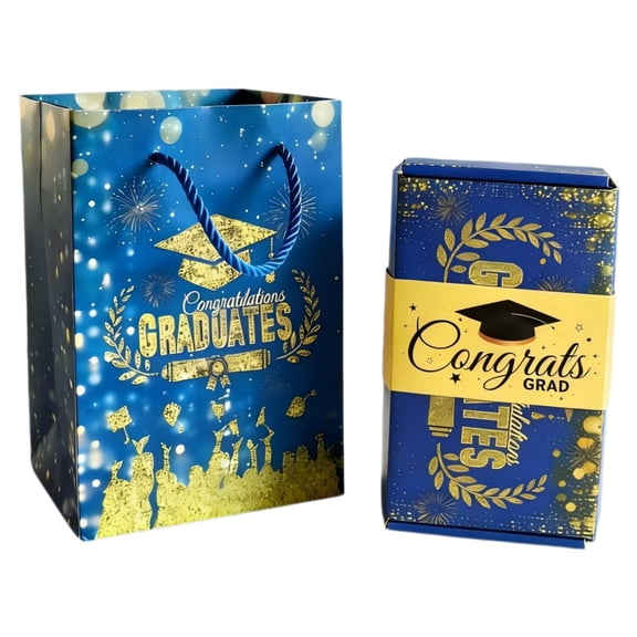 Graduation Pop Up Box, TINGXIN Pop Up Box, Graduation, Blue Gold for Graduation Pop Up Box, Commencement Gift, Party Favor, Keepsake Box