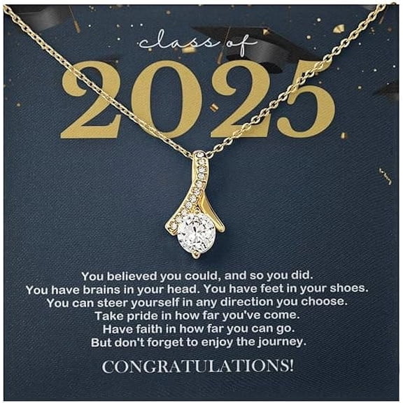 Graduation Present Ideas for Class of 2025 University College High School Necklace Collection Graduation Jewelry Grad Gift Ideas for Her Daughter Grand Daughter Niece with Message Card and Gift Box