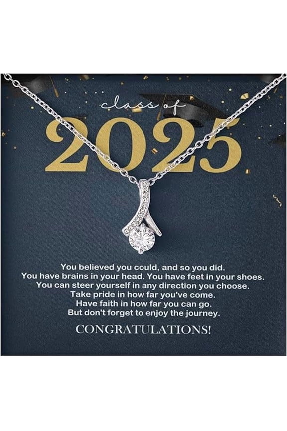 Graduation Present Ideas for Class of 2025 University College High School Necklace Collection Graduation Jewelry Grad Gift Ideas for Her Daughter Grand Daughter Niece with Message Card and Gift Box