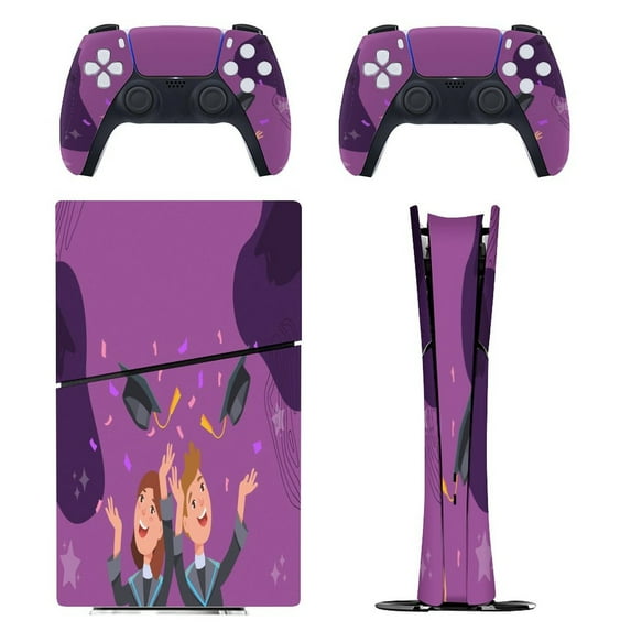 Graduation, Purple, Happiness PS5/PS5 Slim Digital Disc Skin Sticker For Console And Controller Skins