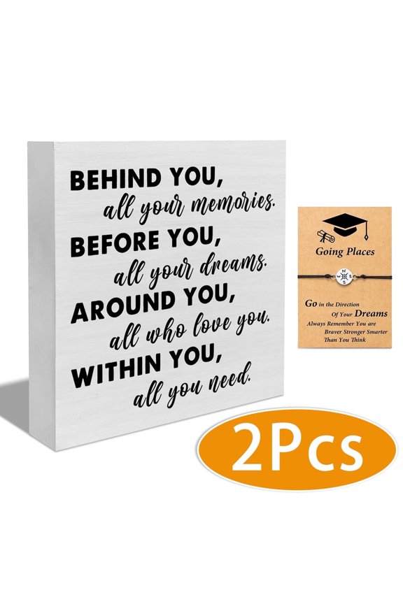 Graduation Party Supplies Decoration for Class of 2026 with Congratulation Congrad Banner Bracelets College Graduation Sign Desk Décor Gift for Graduate Design 3