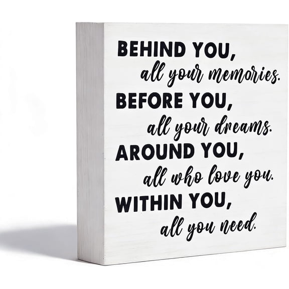 Graduation Quote Wood Box Sign - Wooden Behind You All Your Memories Plaque -2026 Graduation Decorations Gifts for Her Grad Party Decor for Desk Home Shelf Wall