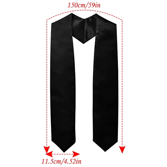 Graduation Ribbon Etiquette Shoulder Belt 150x11.5cm Solid Honor Awarded Silk Shawl for Graduation Wear