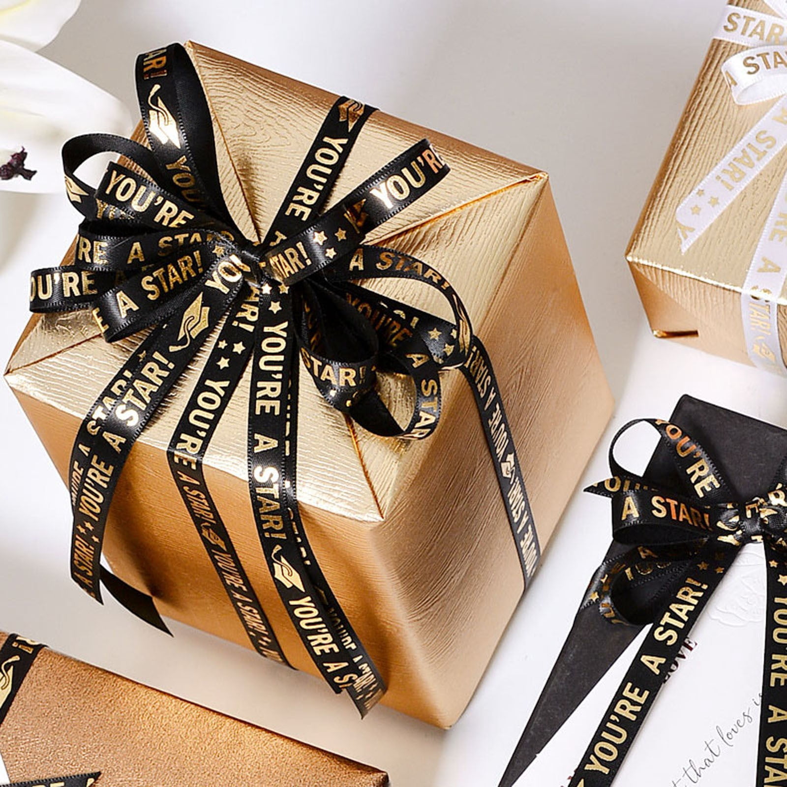 Graduation Ribbon, Graduation Decorations 2026 Gold Foil Printed Satin ...