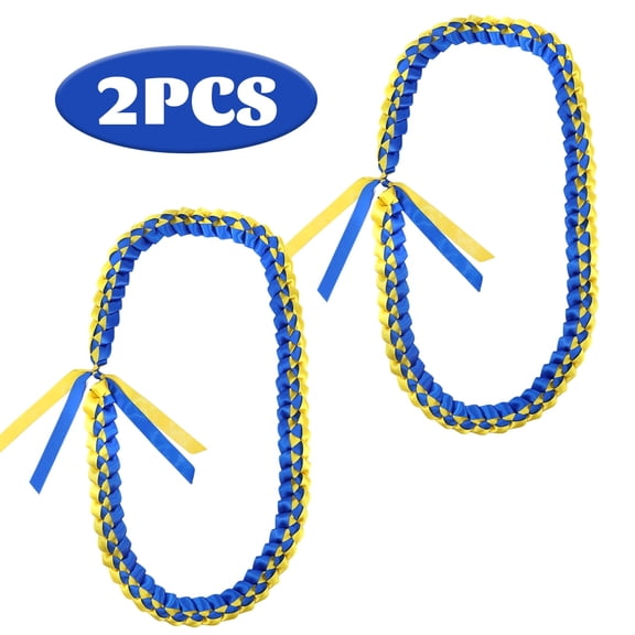 Kabuer Graduation Leis Braided Honor Ribbon Lei Cords Class of 2026 for Graduation Ceremony, 2 Pack (Blue & Gold)