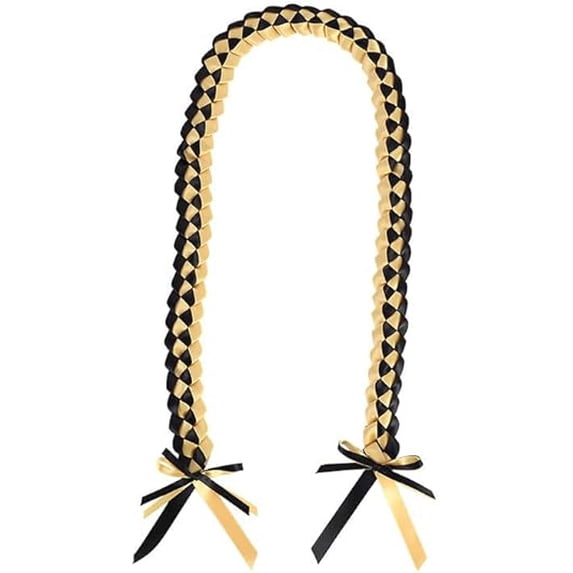 Graduation Ribbon Leis, Handmade Braided Ribbon Necklace for High School College and University Graduates, 48 Inch Graduation Honor Cord for Ceremony Party, Multiple Colors