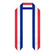 Graduation Sash France Flag scarf Shawl Stole Sapphire Blue with Star Stripe Bachelor Gown Accessory Ribbon 180*14cm