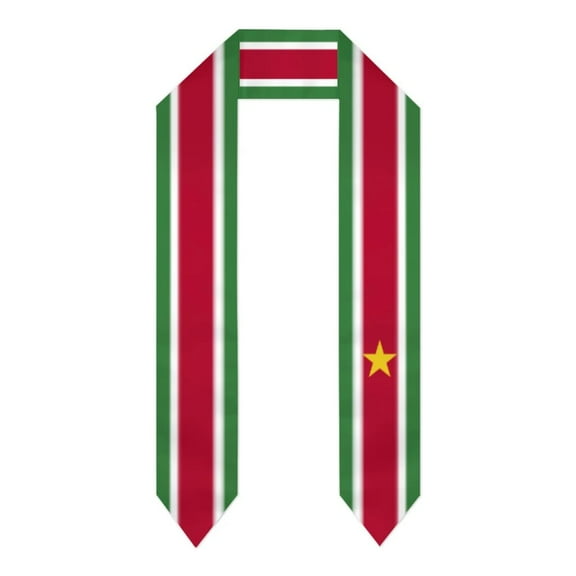 Graduation Sash Suriname Flag scarf Shawl Stole Sapphire Blue with Star Stripe Bachelor Gown Accessory Ribbon 180*14cm