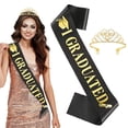 thumbnail image 1 of Graduation Sash Verdsylv Glitter Graduation Crown & Sash Kit - Grad Ceremony Accessories Set for Women, College & High School Graduation Party Decor, Ceremony Accessories, Black, 1 of 9