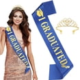 thumbnail image 1 of Graduation Sash Verdsylv Glitter Graduation Crown & Sash Kit - Grad Ceremony Accessories Set for Women, College & High School Graduation Party Decor, Ceremony Accessories, Blue, 1 of 9