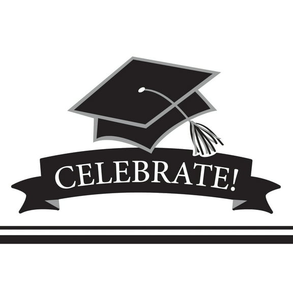 Graduation School Spirit White Invitations, 50 Count