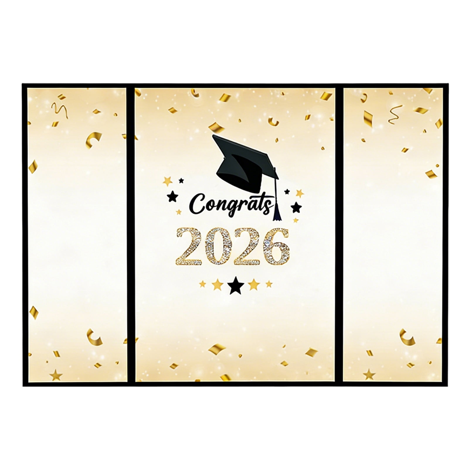Graduation Season 1PC Guest Book, Black Signature Book with 2026 Grad Cap & Gold Confetti Design, for Graduation Party Sign-in, Birthday Gift, Graduation Signature, Retirement Farewell - Black, with