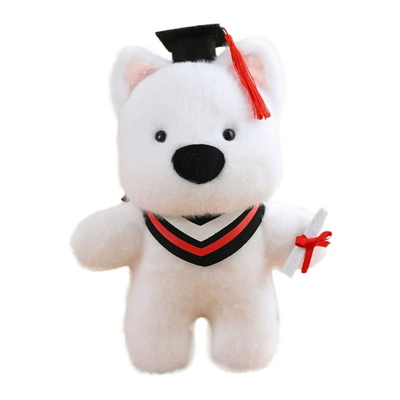 Graduation Season Doctor Puppy Toy for Indoor Use - Cute Cartoon Graduate Dog with Hat Toy for Kids 3+