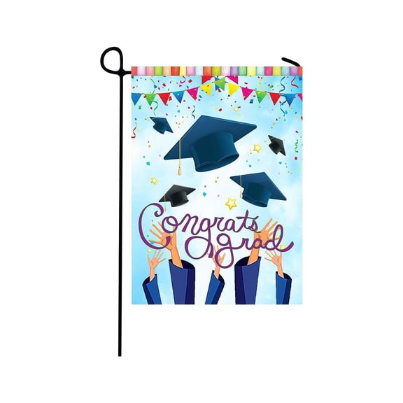 Graduation Season Garden Flag Double Sided Printed Outdoor Patio Decoration Background Fabric Banner Flags
