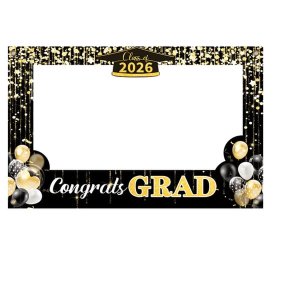Graduation Season Party Backdrop Banner Congratulations Grad Ceremony Photography Background Hanging Flag Decoration for Class of 2026 Photo Booth Props B