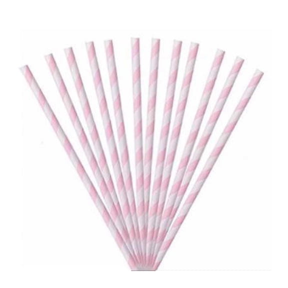 Graduation Season Party Decorative Straws - 24PCS Striped Disposable Straws with Pink White Pattern - for 2026 Graduation Celebrations, Class Reunions, Grad Party Supplies, School Graduation Events