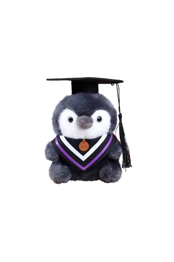 Graduation Season Penguin Plush Keychain Soft Stuffed Animal Tool with Cap Pendant for Backpack and Bag Decoration Gift