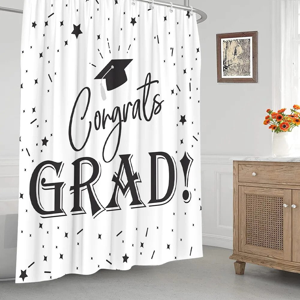 Graduation Season Shower Curtain for Bathroom with Polyester Fabric