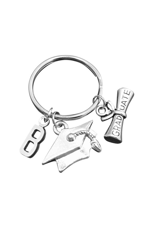 Graduation Season Students Commemorate 26 English Letters Cap Graduation Certificate Key Chain