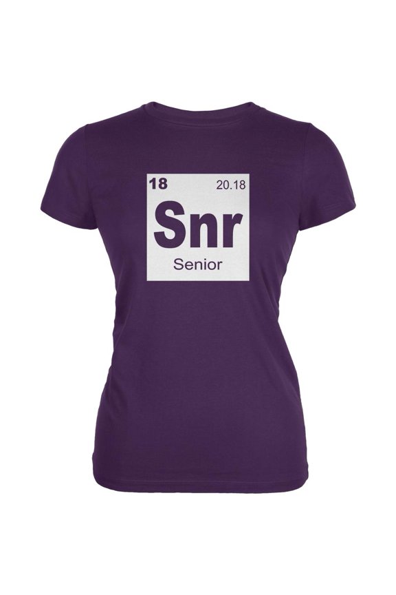 Graduation - Senior Periodic Table 2018 Juniors Soft T Shirt Purple SM