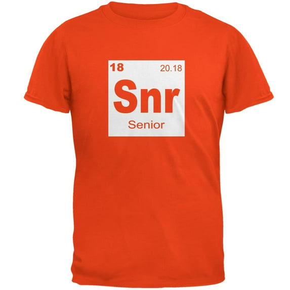 Graduation - Senior Periodic Table 2018 Mens T Shirt Orange 2XL