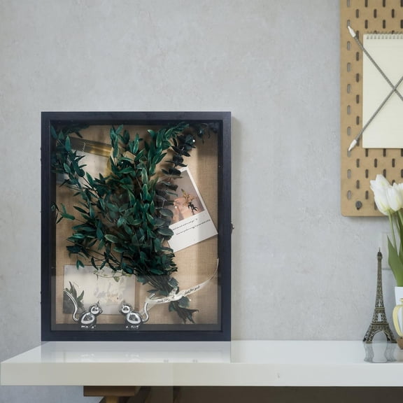 Graduation Shadow Box Frame 13x16, Large Graduation Frames with Glass Window, Metal Lock, Memory Box for Graduation Keepsake, Cap and Gown Black