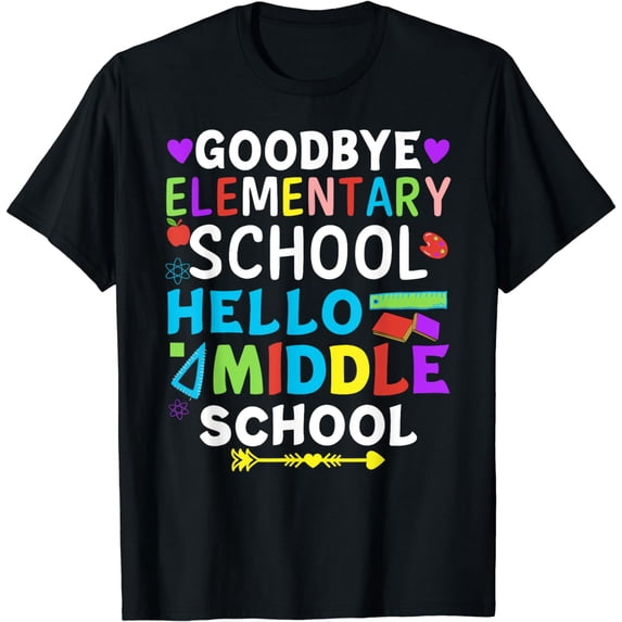 Graduation Shirt for 5th Grader Goodbye Hello Middle School T-Shirt