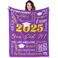 thumbnail image 1 of Graduation Soft Throw Blanket 2025, Birthday High School College Graduation Gifts for Daughter Son from Mom Dad, Class of 2025 Graduation Blanket Gifts for Him Her, 1 of 5