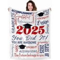 thumbnail image 1 of Graduation Soft Throw Blanket 2025, Birthday High School College Graduation Gifts for Daughter Son from Mom Dad, Class of 2025 Graduation Blanket Gifts for Him Her, 1 of 5