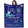 thumbnail image 1 of Graduation Soft Throw Blanket 2025, Birthday High School College Graduation Gifts for Daughter Son from Mom Dad, Class of 2025 Graduation Blanket Gifts for Him Her, 1 of 5