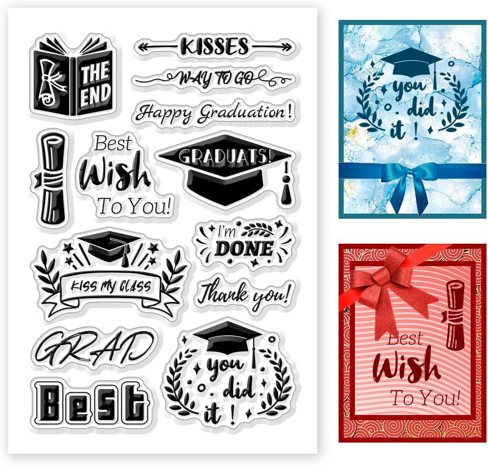 Graduation Stamps: Clear Silicone Rectangular Stamps for DIY Making ...