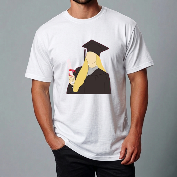 Graduation Sticker Fun Graphic Celebration School Theme Unisex Tee,S- 5XL