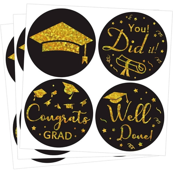 Graduation Stickers 2 inch Metallic Graduation Thank You Labels Class of 2025 Grad Stickers 200pcs