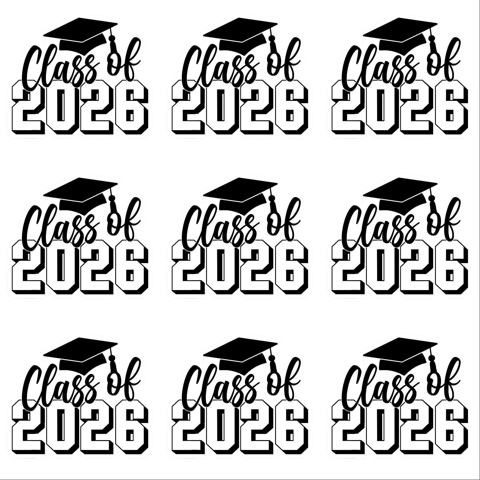 Graduation Stickers Class of 2026, 2 Inch Clear Waterproof Vinyl for Party Envelope Seals, Congrats Gift Labels, Scrapbook Decorations and Craft Supplies 60 Pcs