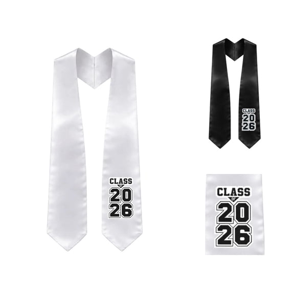 Graduation Stole Class of 2026,Unisex Adult Graduation Sash 2026,Stoles for Graduation 2026 for Choral & Academic 60" Black&White Classic Commencement Sash