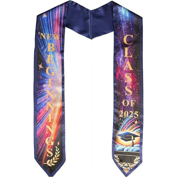 Graduation Stole Class of 2025 Polyester Graduation Sash with Spread Your Wings Inspirational First Generation Stole