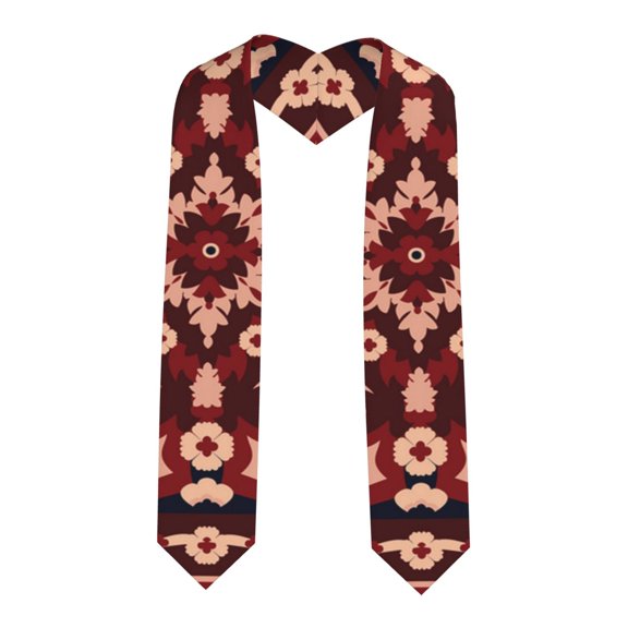 Graduation Stole Sharp Corner for Youth Teens, Ceremony Shawl, High-Shine Graduation Gown Accessory, Persian Carpet Indian Arabesque Abstract