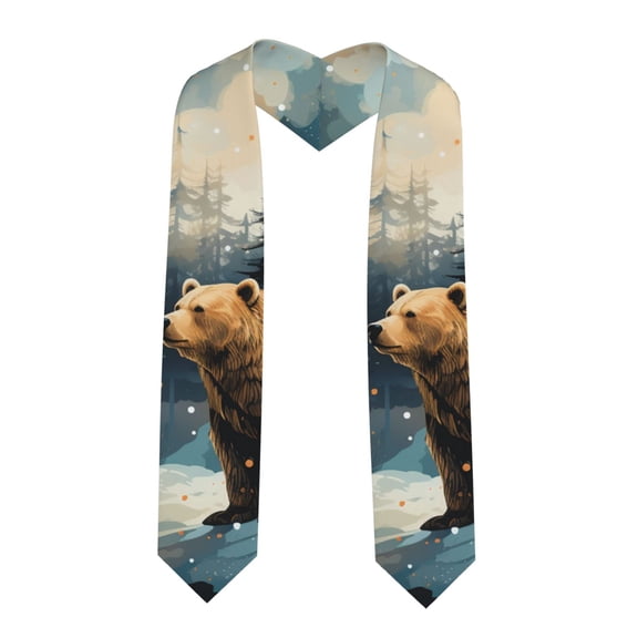 Graduation Stole Unisex Adults Graduation Sash Honor Stole for Academic Choral 36", Bear Moose Rustic Wood