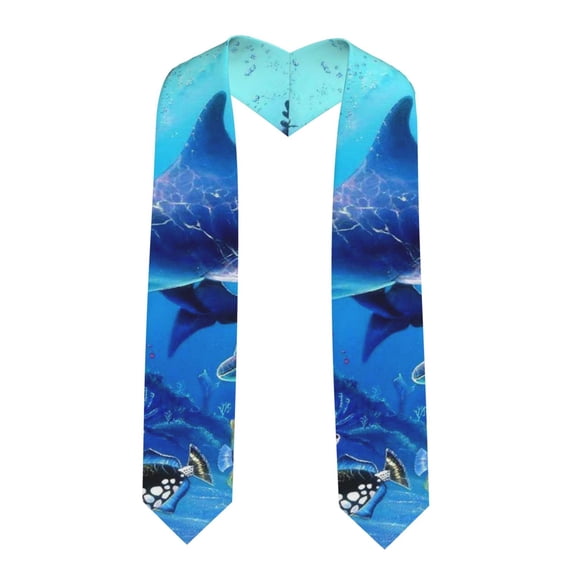 Graduation Stole Unisex Adults Graduation Sash Honor Stole for Academic Choral 36", Dolphins Rainbow Dolphin