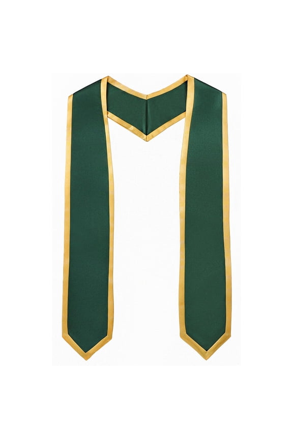 Graduation Stole With Tassel Trim Pointed Edge Cord Wrap Shawl Academic For Students Commencement Wraps And Scarves For Everyday Casual Wear, Gold