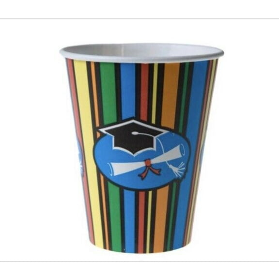 Graduation Stripes 9 Oz. Cups 8Ct