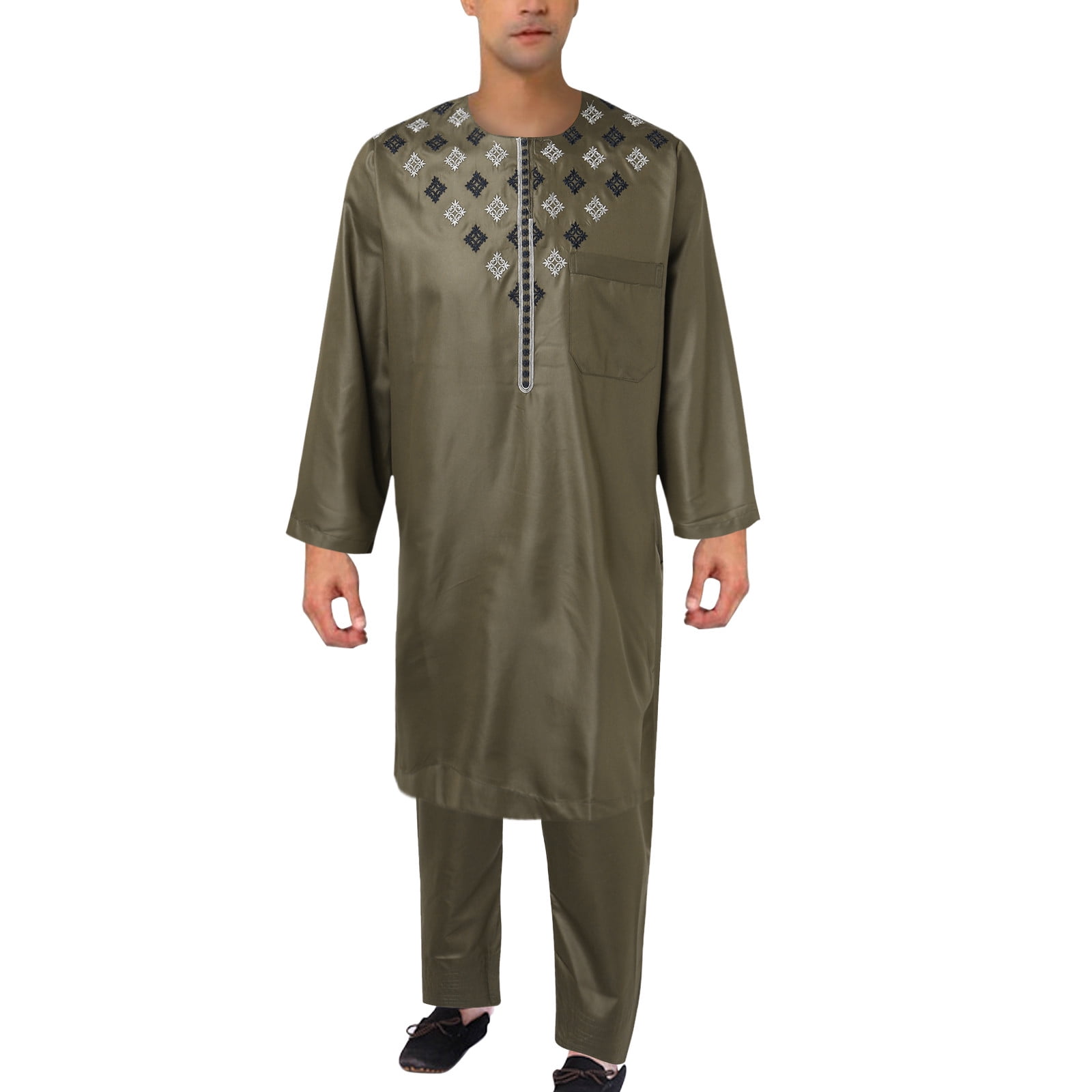 Graduation Suits for Men Mens Fashion Vintage Embroidery Pocket Draw