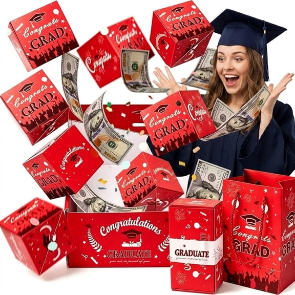 Graduation Surprise Pop Up Gift Box, Exploding Money Box for Cash with Bouncing Boxes, DIY Creative Gifting for 2026 Grad Party