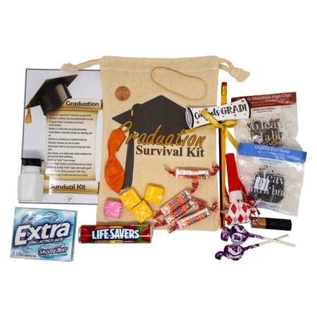 Graduation Survival Kit with Custom Printed Personalized Gift Card | Grad Gifts