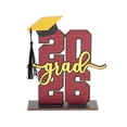 thumbnail image 1 of Graduation Table Decoration Graduate Wood Sign Class of 2026 Rustic Graduation Tabletop Centerpiece Bachelor Hat Decor for Graduate Party Supplies Shelf, Red, 1 of 6