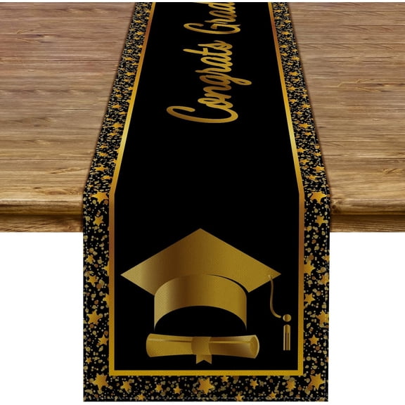 Graduation Table Runner Congats Grad Class of 2026 Celebration Party Classroom Kitchen Dining Home Decoration Supply