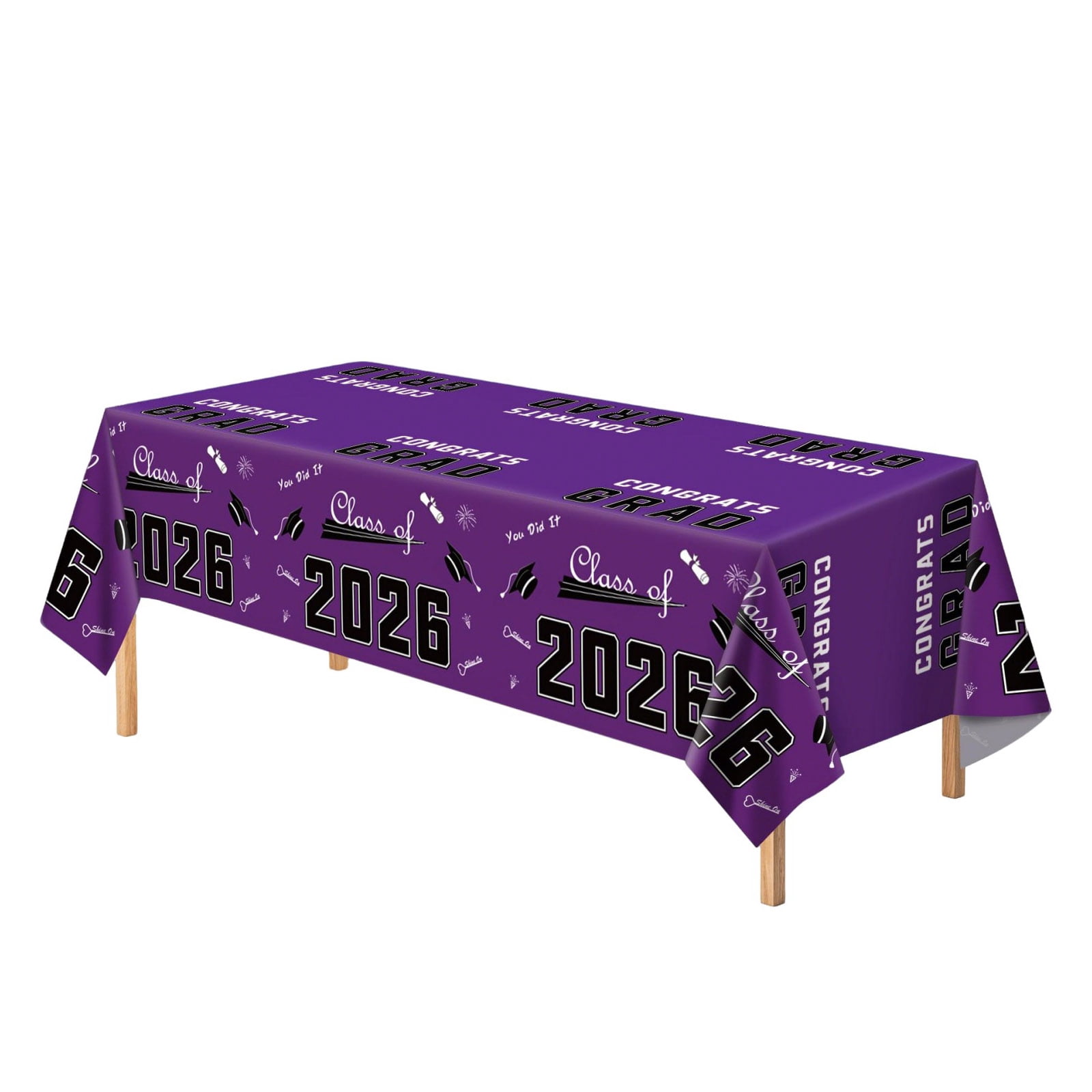 Graduation Tablecloth 55x78 Inch Congrats Grad Class of 2026 Rectangle ...