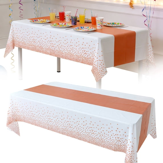 Graduation Tablecloth Party Decorations, 108X54inch Disposable Tablecloth, Confetti Dot Print Table Cover for Rectangle Table, Heavy Duty Party Tablecloth for Birthday Wedding Graduation Party