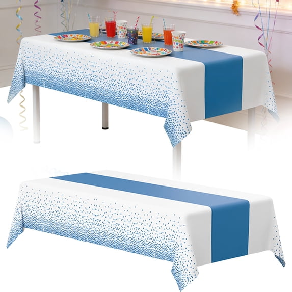 Graduation Tablecloth Party Decorations, 108X54inch Disposable Tablecloth, Confetti Dot Print Table Cover for Rectangle Table, Heavy Duty Party Tablecloth for Birthday Wedding Graduation Party