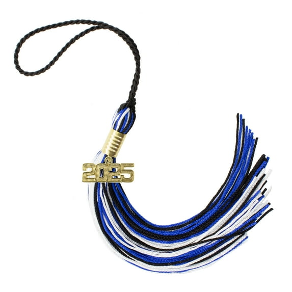 Graduation Tassel 2025 BLACK/ROYAL/WHITE- Tassel Depot Brand